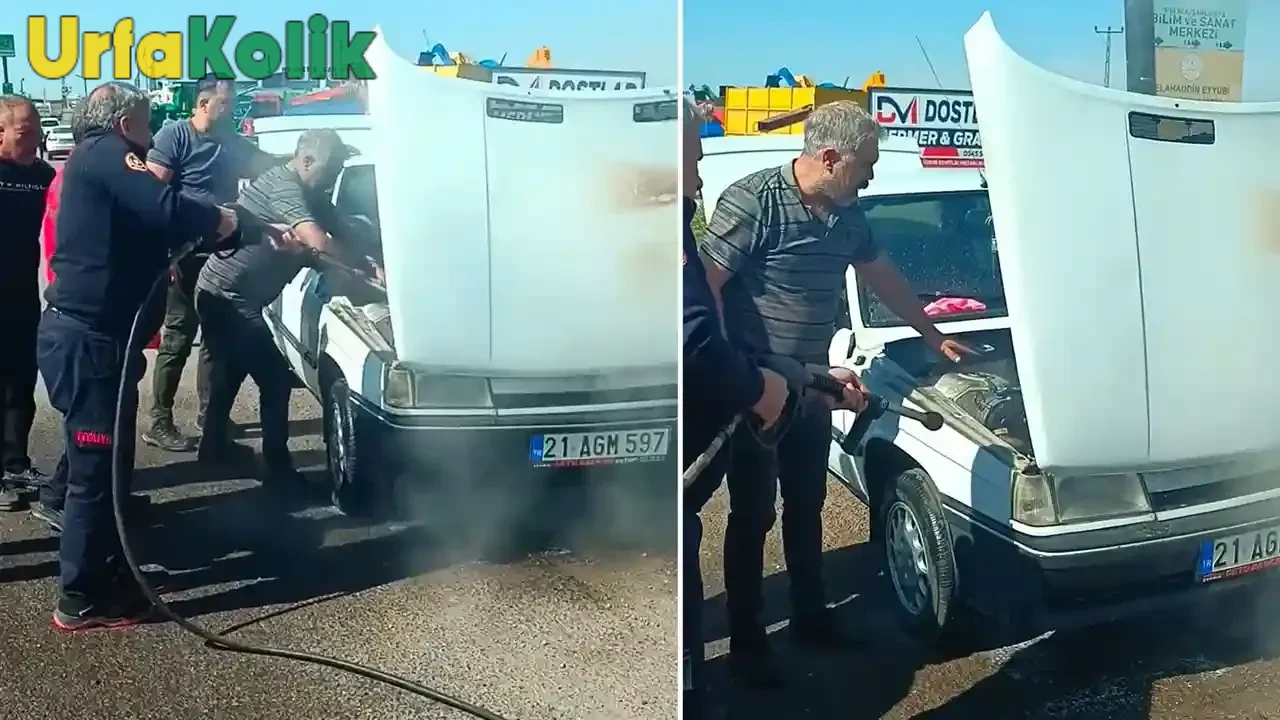 Siverek'te seyir halindeki araç aniden alev topuna döndü!