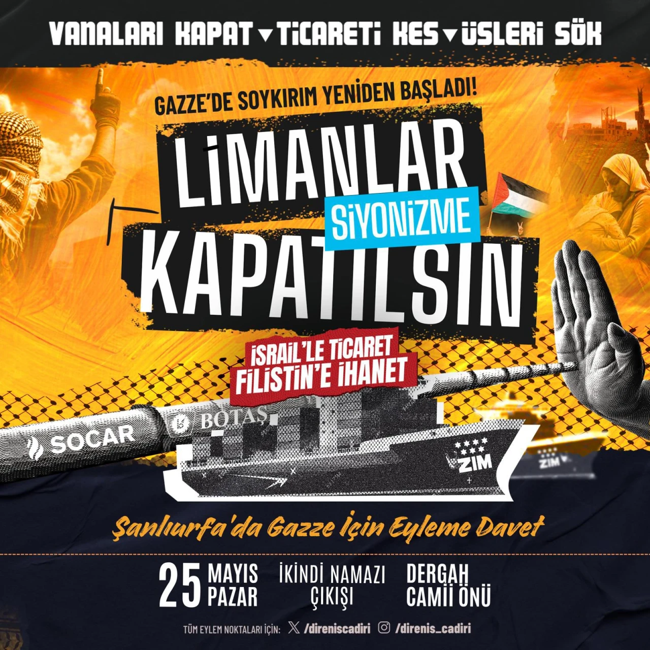 Şanlıurfa Gazze İçin Meydana Çıkıyor