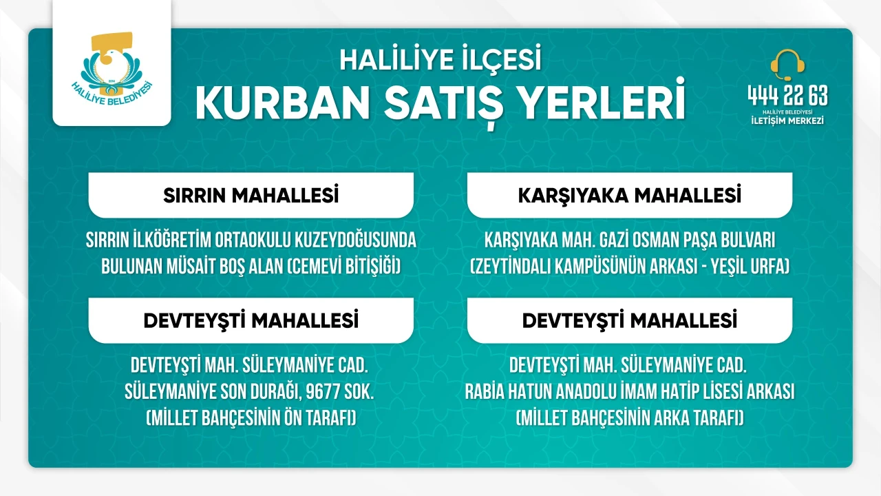 Haliliye’de Kurban Satış Ve Kesim Yerleri Belirlendi