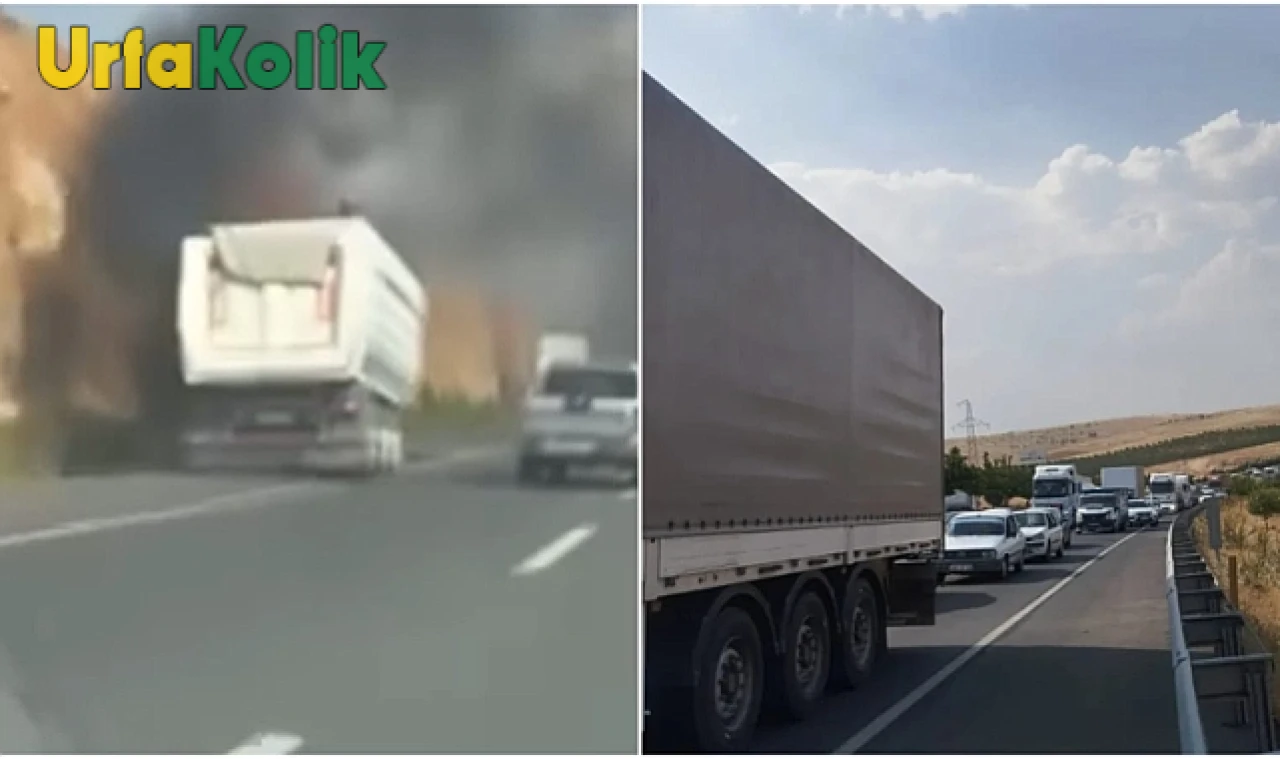 Şanlıurfa GAP Havalimanı Yakınlarında Tır Yangınında Faciadan Dönüldü