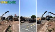 Hilvan'da Yakıt Tankeri Devrildi: Sürücü Yaralandı, Çevreye Yakıt Sızıntısı Oluştu