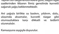 Şanlıurfa İçin Kuvvetli Yağış Uyarısı