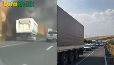 Şanlıurfa GAP Havalimanı Yakınlarında Tır Yangınında Faciadan Dönüldü
