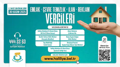 Haliliye Belediyesinden Duyuru: 2. Taksit Ödemelerinde Son Gün 30 Kasım