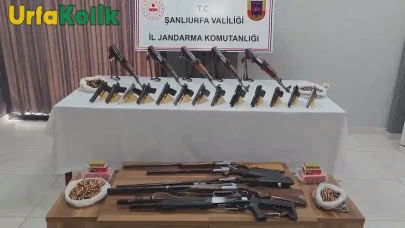 Viranşehir'de erken saatlerde gerçekleştirilen operasyonda evler adeta cephaneliğe dönmüş!