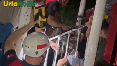 Şanlıurfa'da Parkta Sıkışıp Kalan Minik Kurtarıldı, İtfaiye Olaya Anında Müdahale Etti
