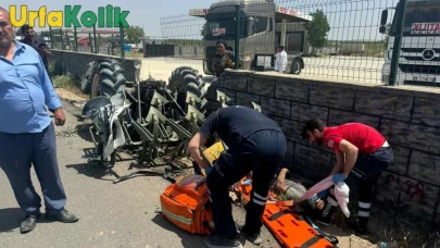 Birecik'te şaşırtıcı bir olay! Kültivatörle çarpışan araç büyük bir kargaşaya neden oldu!