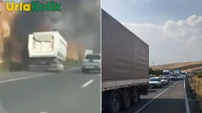 Şanlıurfa GAP Havalimanı Yakınlarında Tır Yangınında Faciadan Dönüldü
