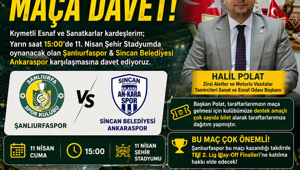 Başkan Polat’tan Şanlıurfaspor’a Destek Çağrısı