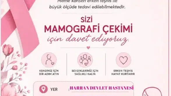 Harran'da Ücretsiz Meme Kanseri Tanısı Standı Kuruluyor