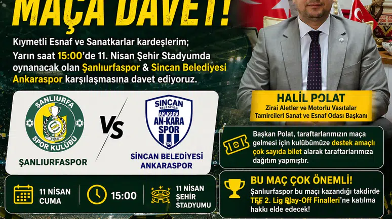 Başkan Polat’tan Şanlıurfaspor’a Destek Çağrısı