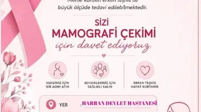 Harran'da Ücretsiz Meme Kanseri Tanısı Standı Kuruluyor